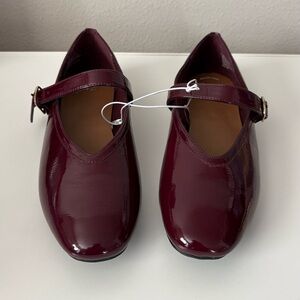 A NEW DAY Flat Shoes Burgundy Women Size 10 Elegant Strap Work Casual NO FLAWS